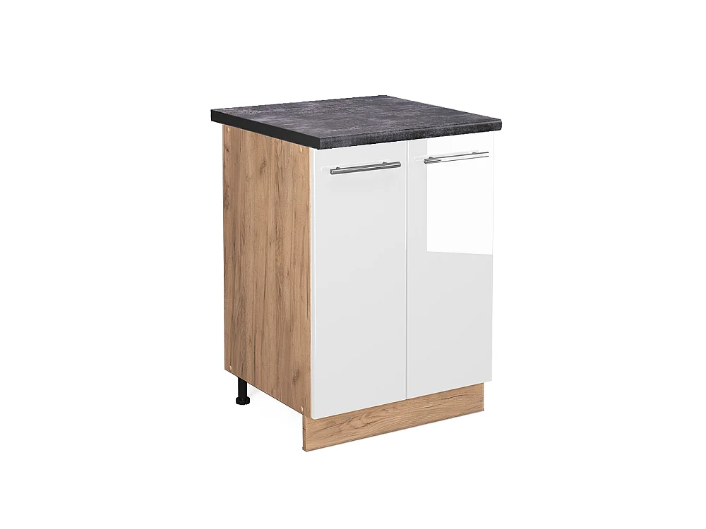 Meuble bas de cuisine blanc haute brillance 60x60x82 fame-line