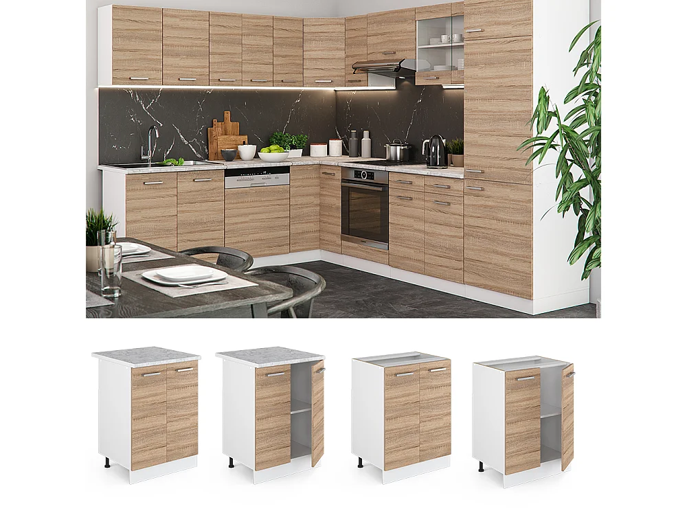 Mobiletto base cucina sonoma 60x60x81.6 r-line