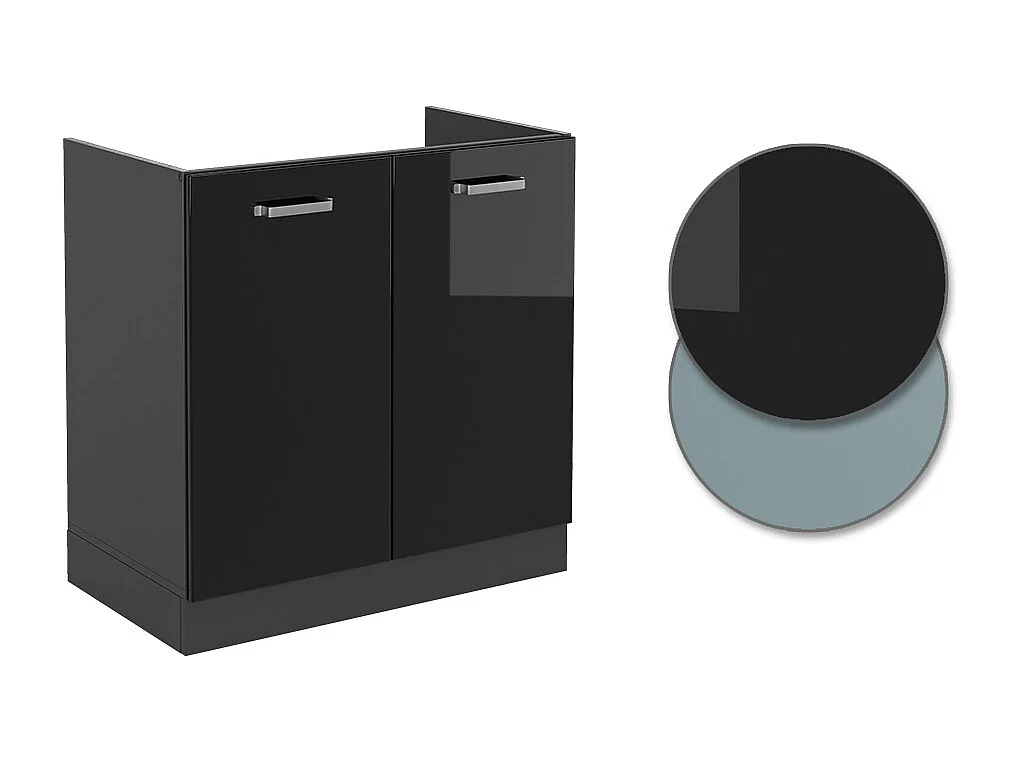 Mobile lavello cucina nero lucido 80x60x81.6 r-line