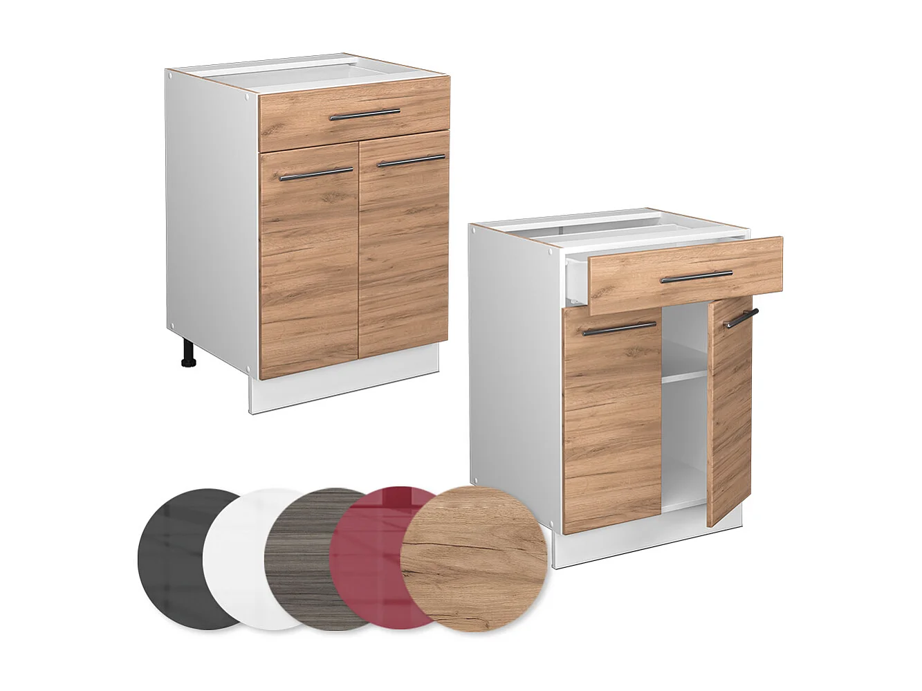 Mobiletto base per cucina quercia dorata 60x60x82 fame-line