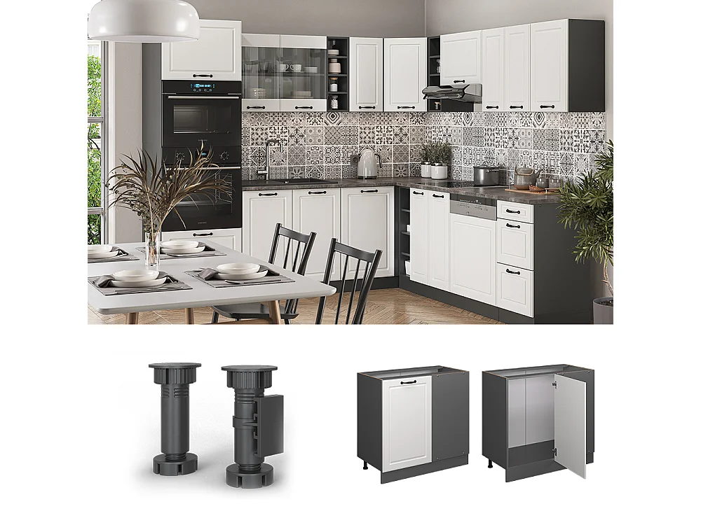 Mobile ad angolo cucina bianco casa di campagna 86x60x81.6 r-line