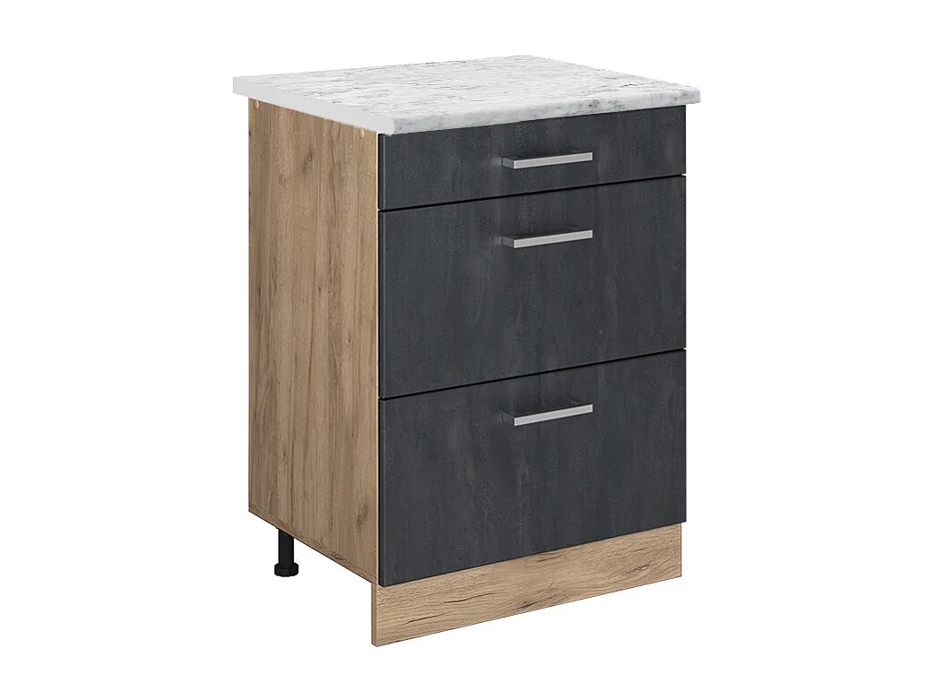 Mueble bajo de cocina hormigón negro 60x60x81.6 r-line