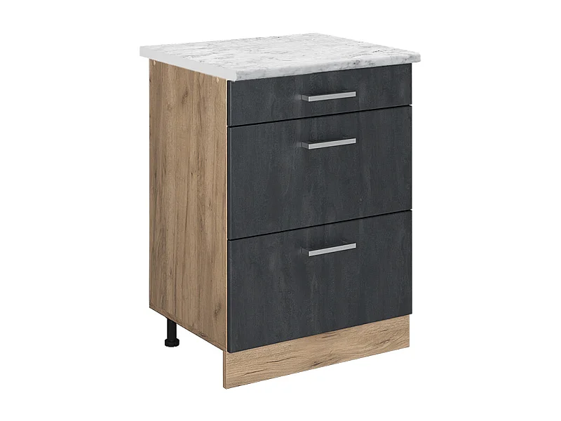 Meuble cuisine béton noir 60x60x81.6 r-line