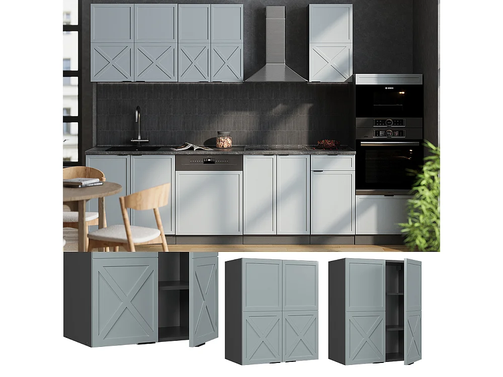 Hangkast licht blauw-grijs 60x34.1x72 fame-line