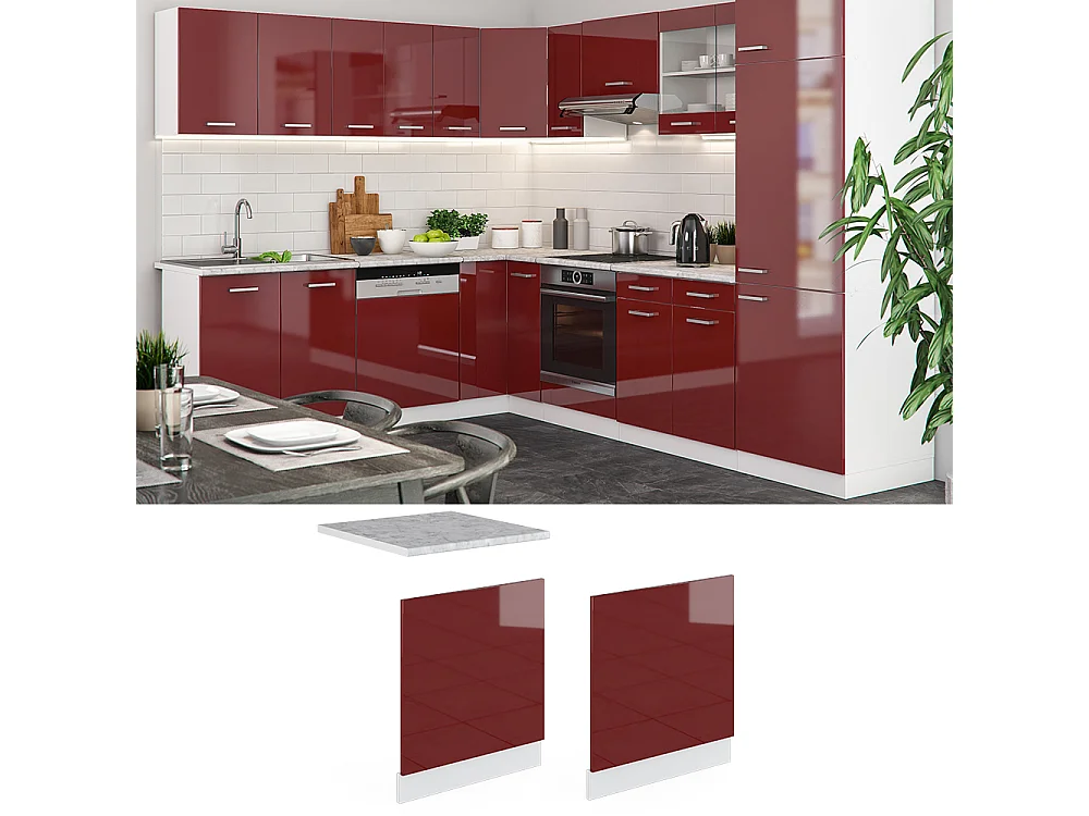 Panel frontal rojo de alto brillo 60x1.6x57.2 r-line