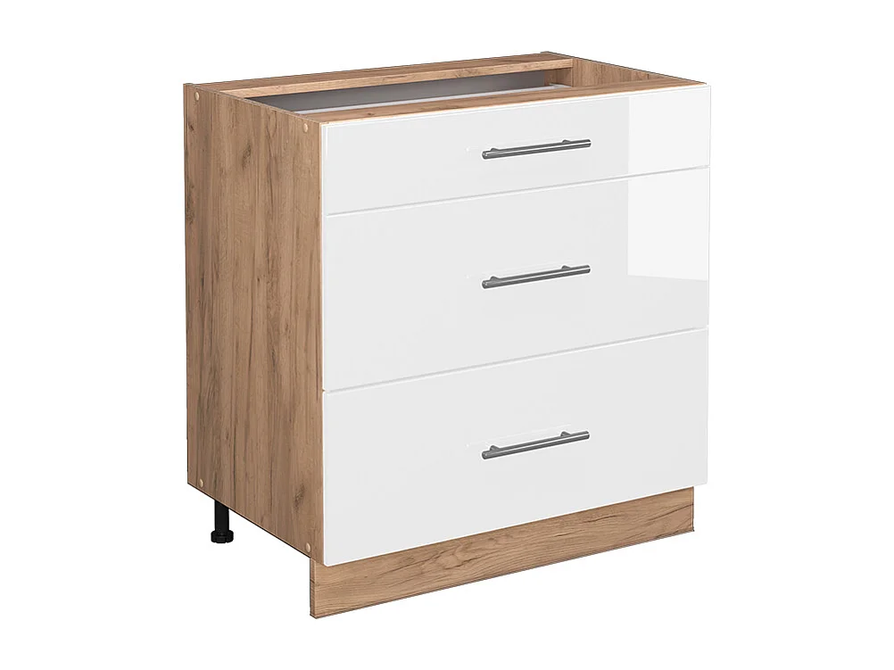 Mueble bajo de cocina blanco alto brillo 80x51.6x82 fame-line