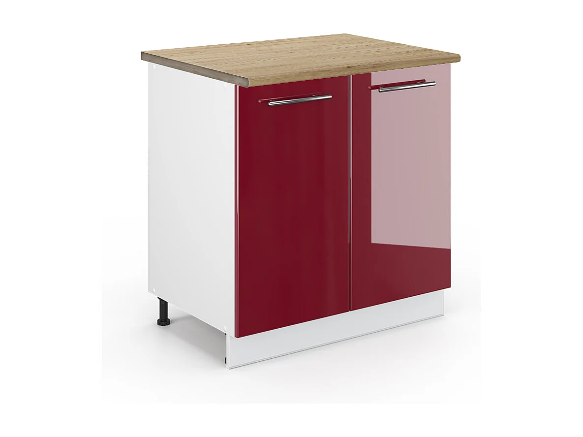 Spülenunterschrank bordeaux hochglanz 80x60x82 fame-line