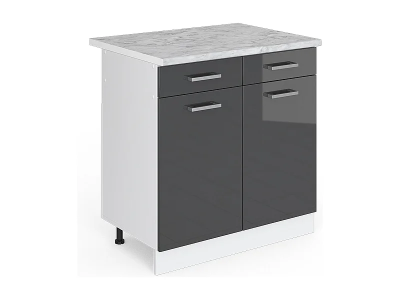 Armário baixo de cozinha antracite alto brilho 80x60x81.6 r-line