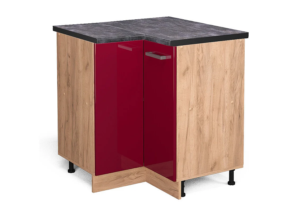 Armario de esquina rojo de alto brillo 75.6x60x81.6 r-line