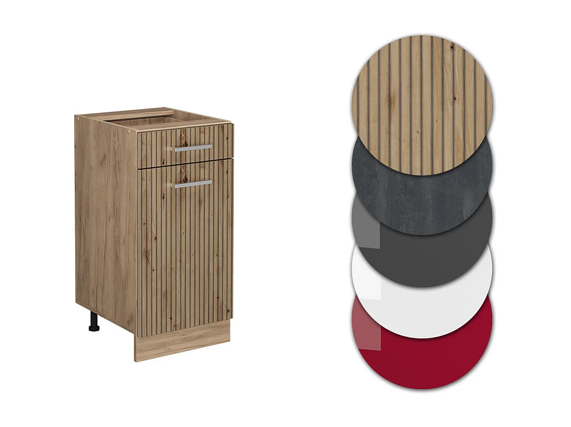 Mueble bajo de cocina roble artesanal 40x60x81.6 r-line