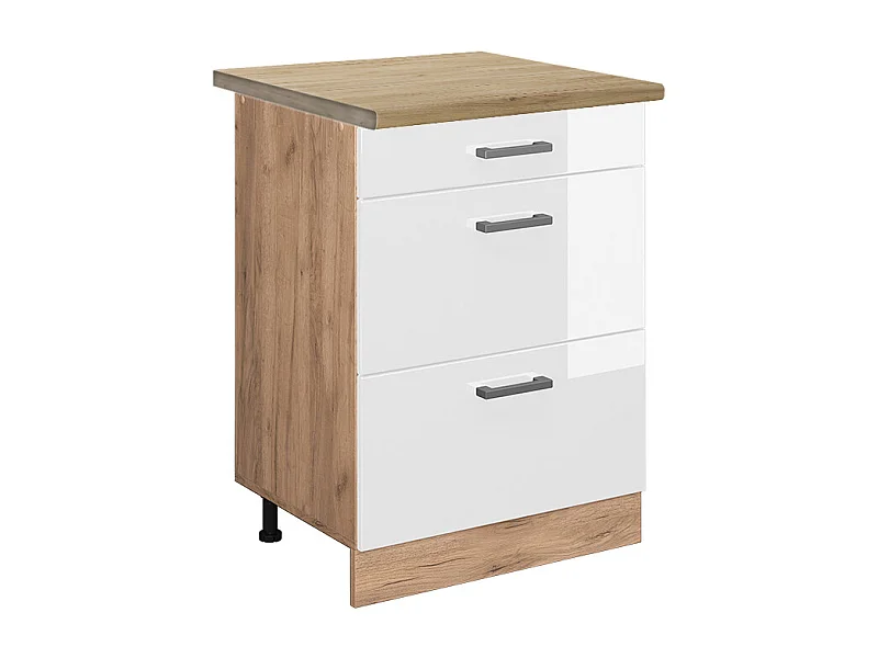 Meuble cuisine blanc haute brillance 60x60x81.6 r-line