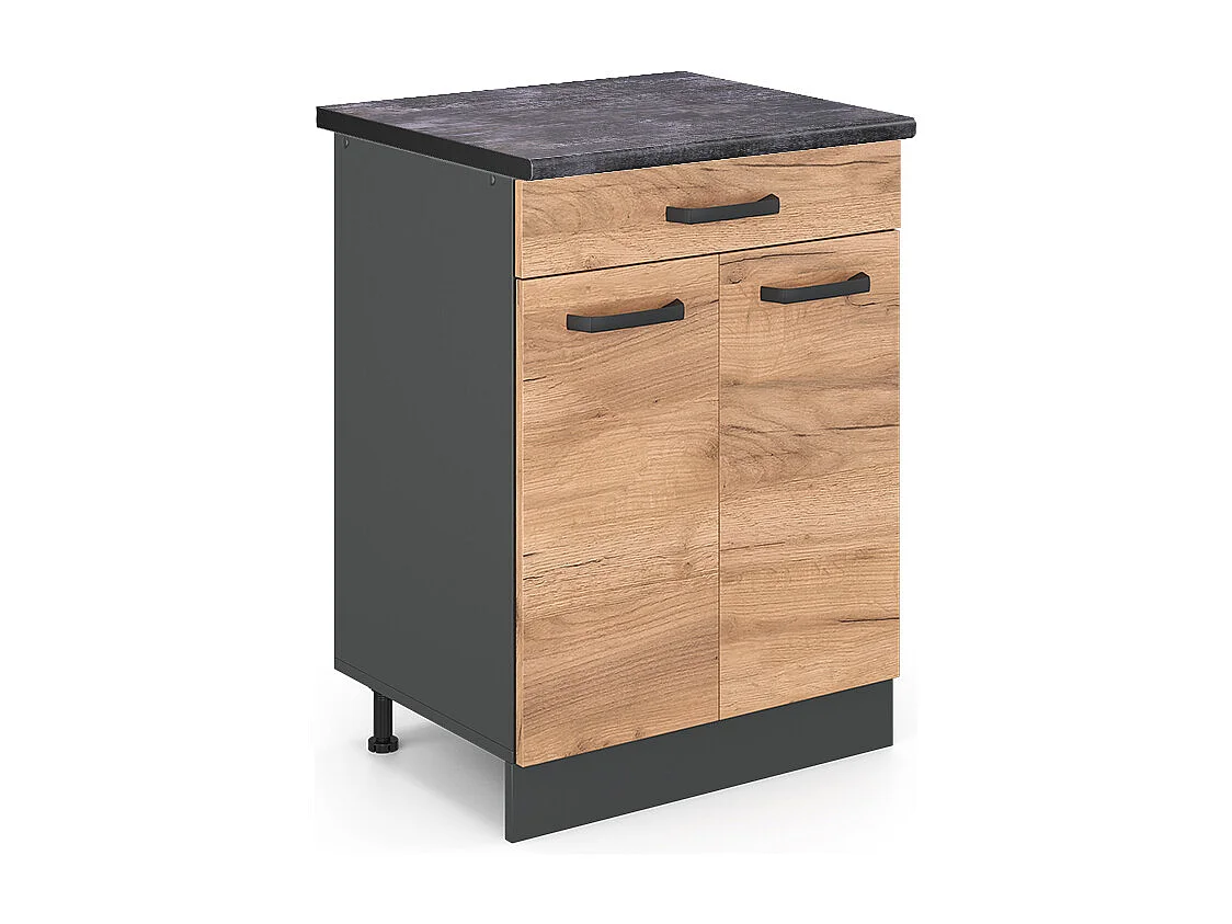 Mobiletto base per cucina quercia dorata 60x60x81.6 r-line