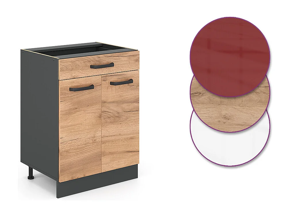 Mobiletto base per cucina quercia dorata 60x60x81.6 r-line