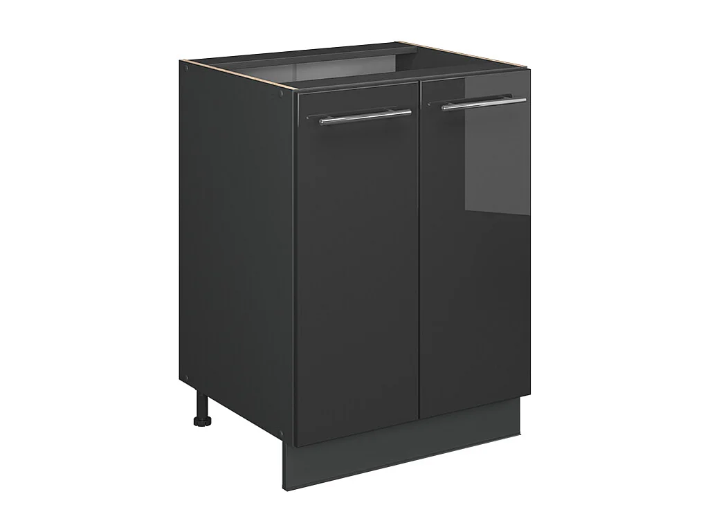 Meuble bas de cuisine anthracite haute brillance 60x51.6x82 fame-line