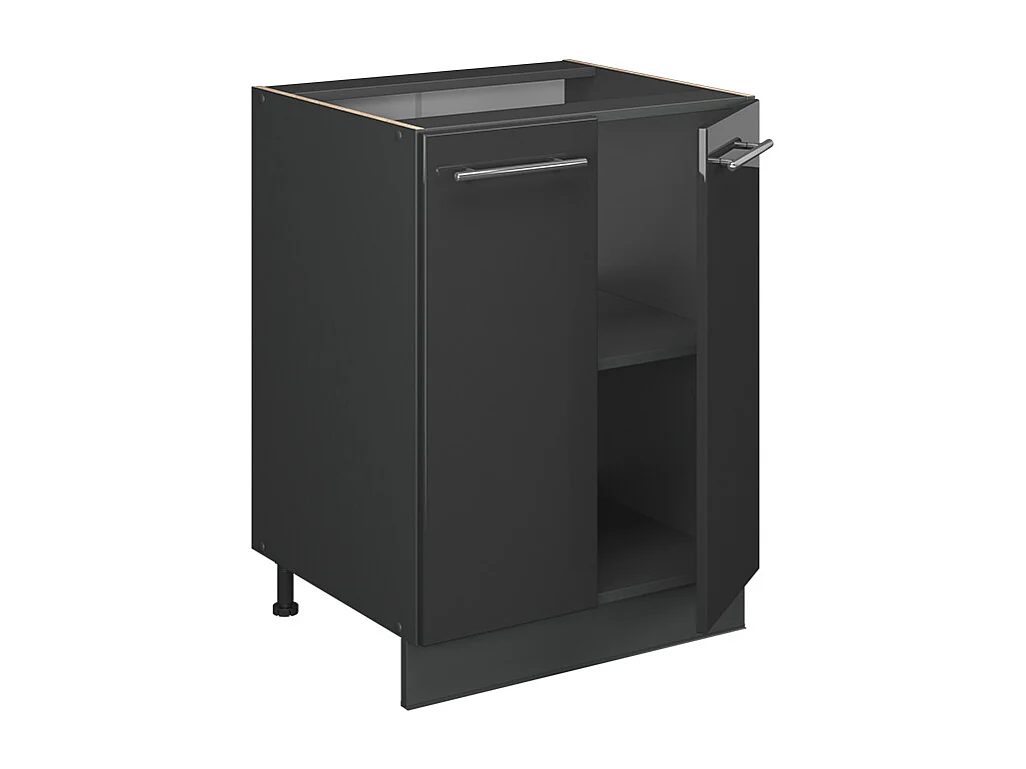 Meuble bas de cuisine anthracite haute brillance 60x51.6x82 fame-line