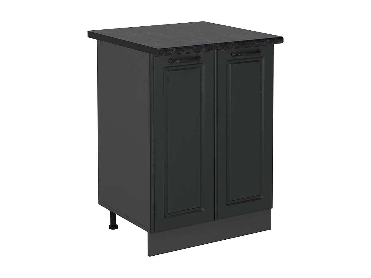 Meuble bas de cuisine anthracite campagne 60x60x81.6 r-line