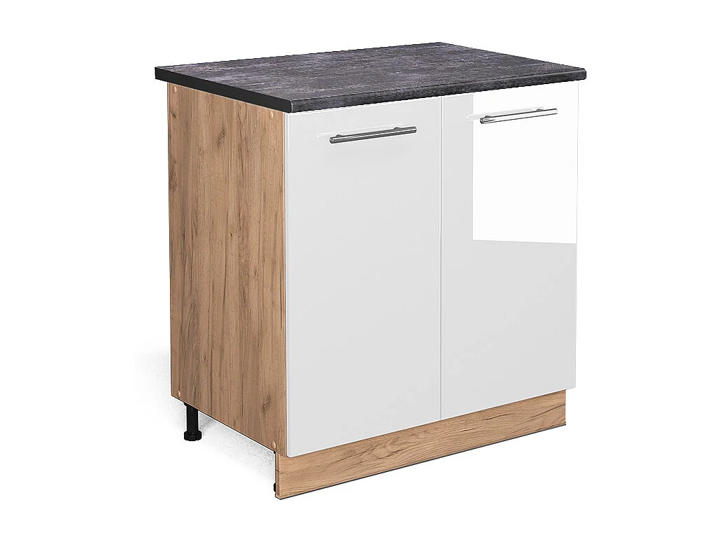 Mobiletto base cucina bianco lucido 80x60x82 fame-line