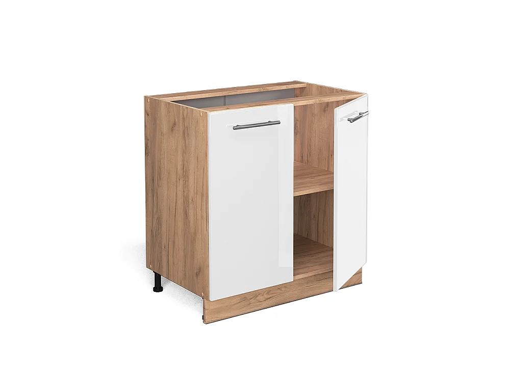 Mobiletto base cucina bianco lucido 80x60x82 fame-line