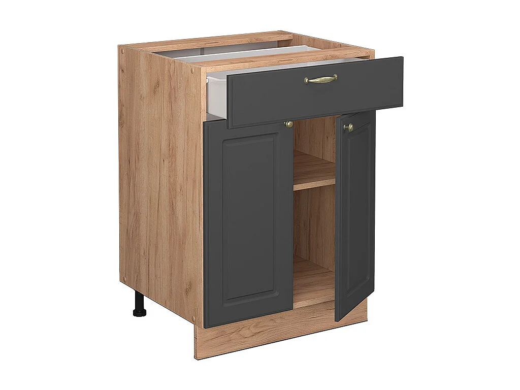 Mueble bajo de cocina antracita-oro 60x51.6x82 fame-line