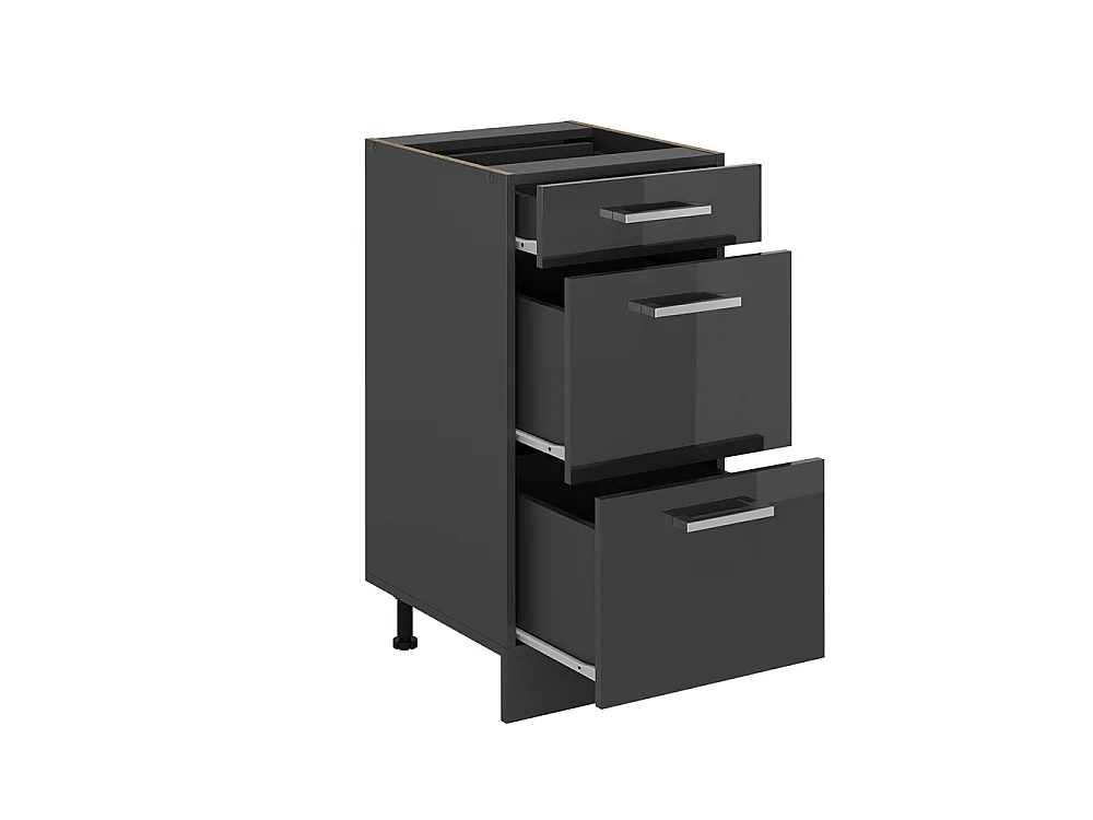 Meuble cuisine anthracite haute brillance 40x46x81.6 r-line