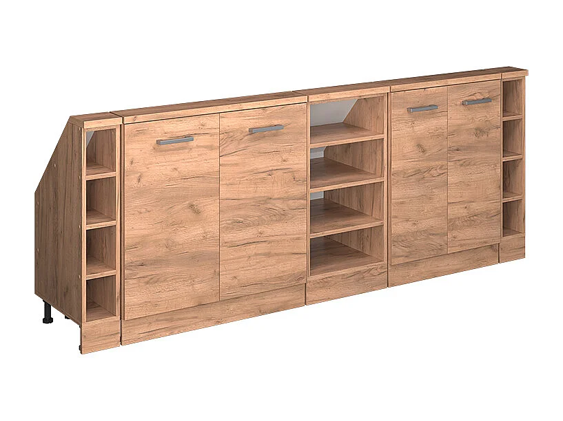 Armario de cocina para techo inclinado roble dorado 215x46x81.6 r-line