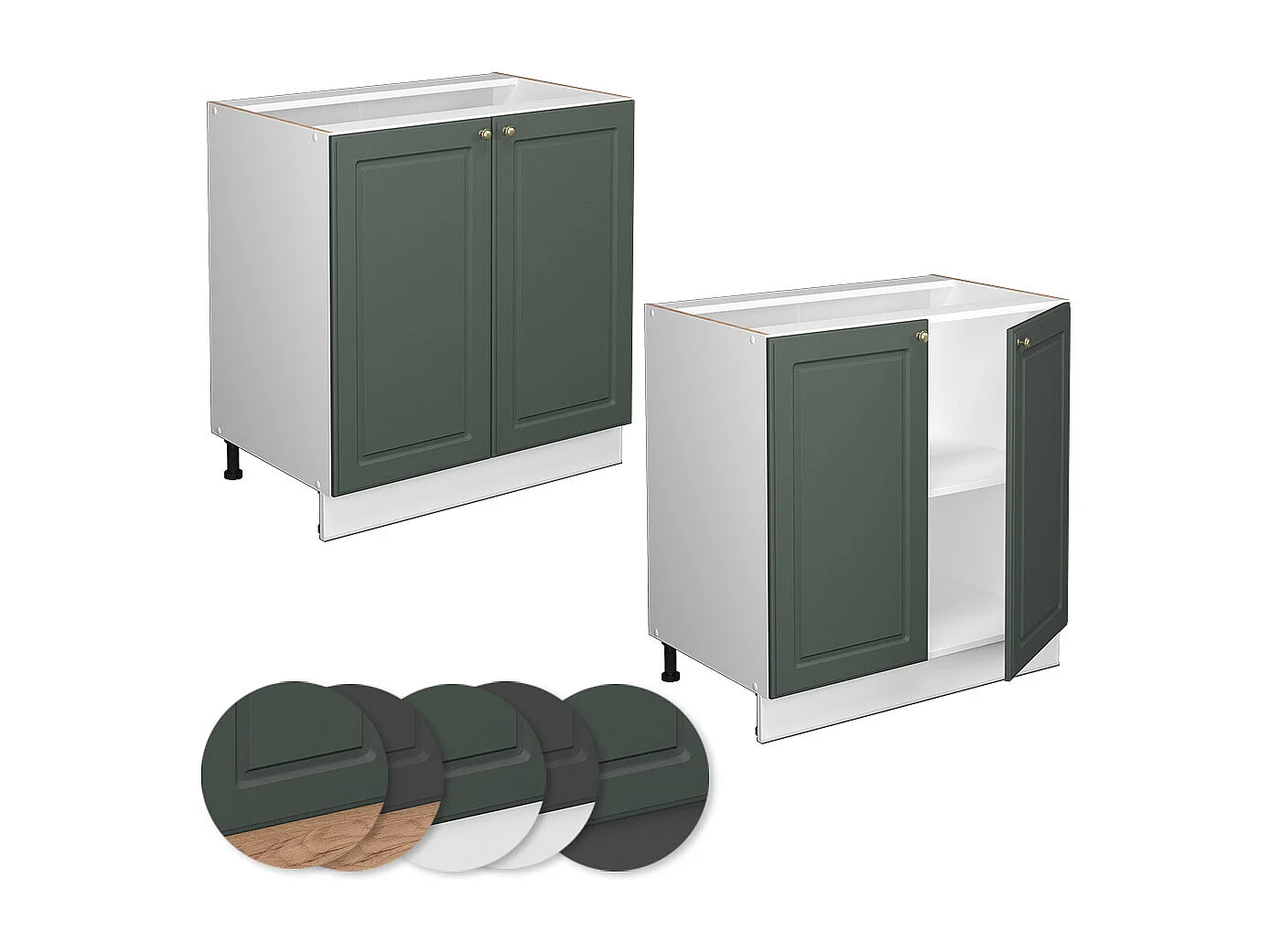 Mobile lavello cucina verde-oro country house 80x60x82 fame-line