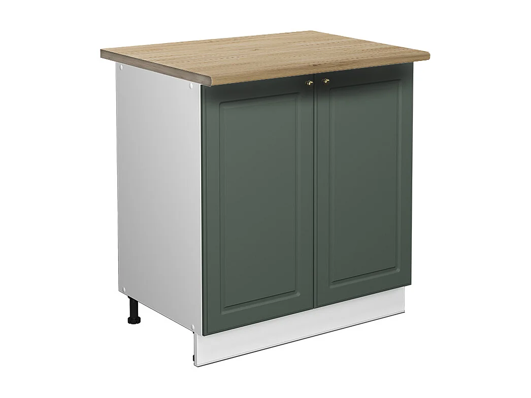 Meuble bas sous-évier vert or campagne 80x60x82 fame-line