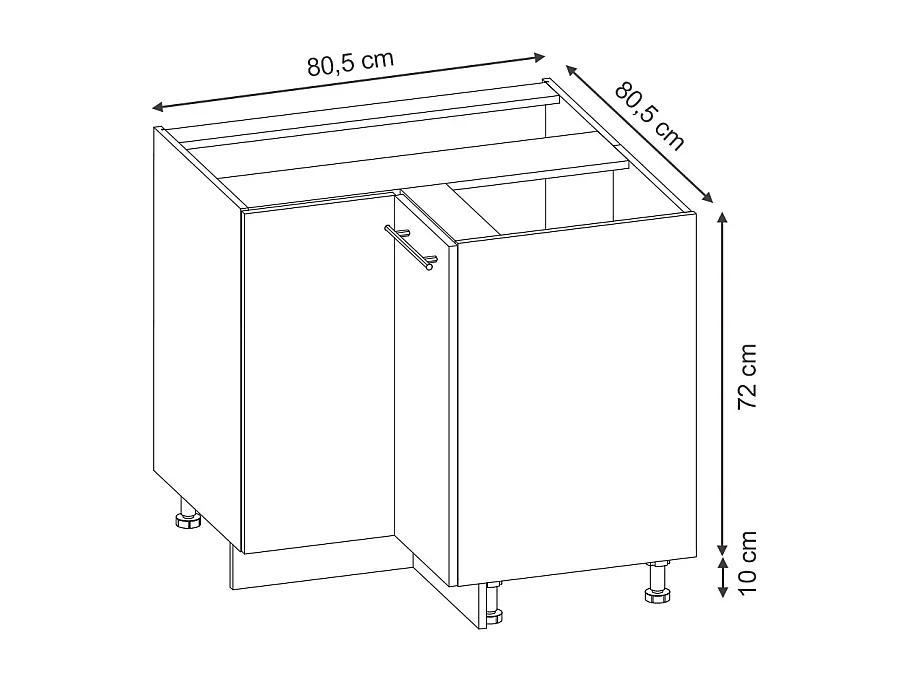 Hoekkast grijsbeige 80.5x60x82 fame-line