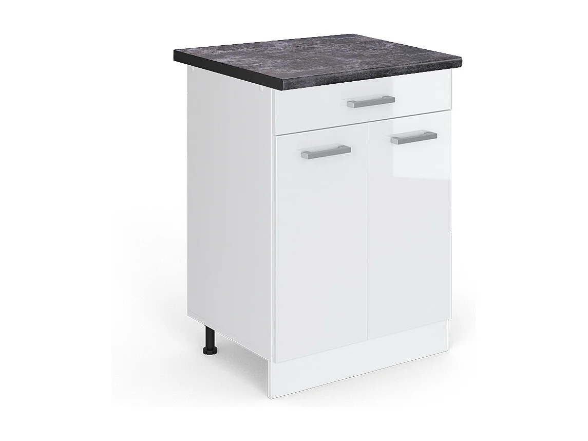 Meuble cuisine blanc haute brillance 60x60x81.6 r-line