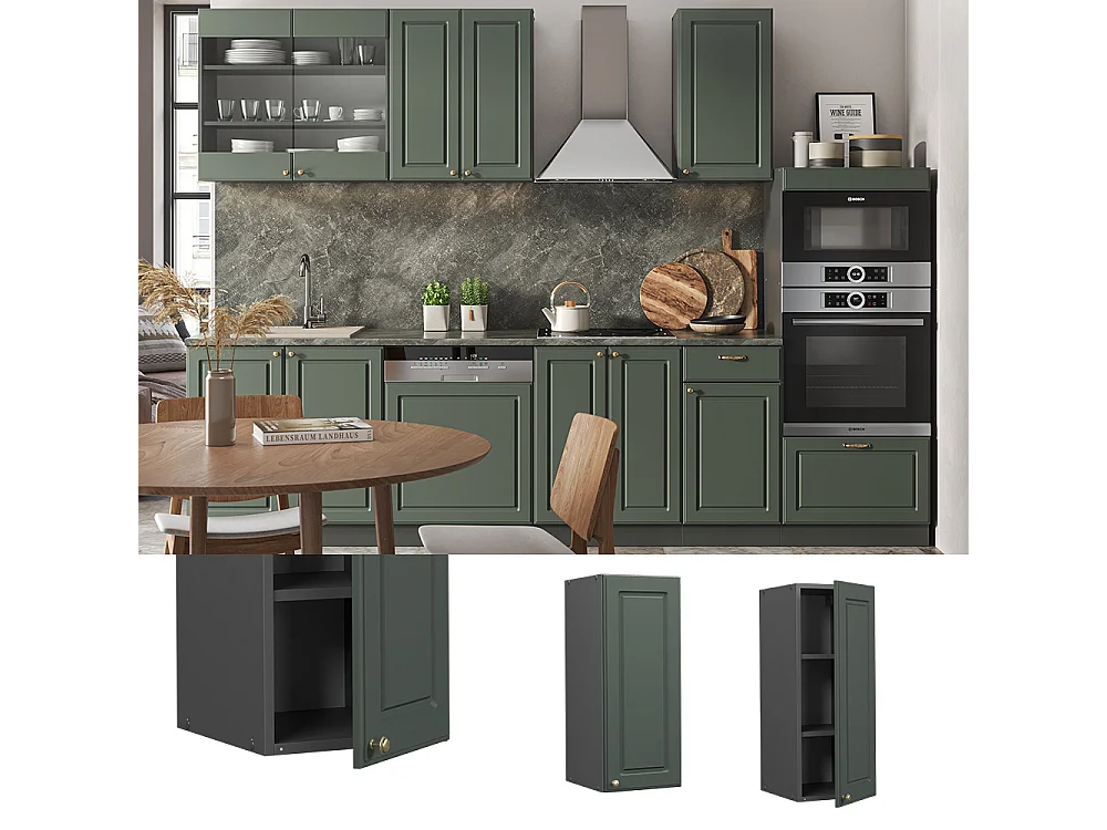 Armario colgante verde dorado casa de campo 30x34.1x72 fame-line