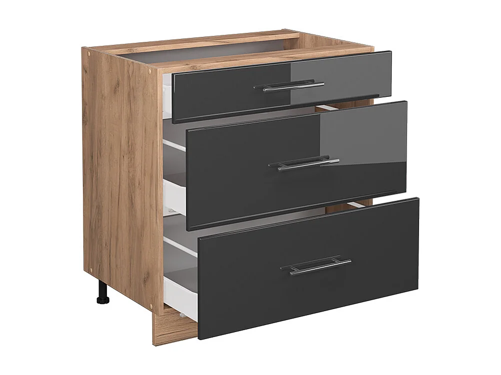 Mobiletto base per cucina antracite lucido 80x60x82 fame-line