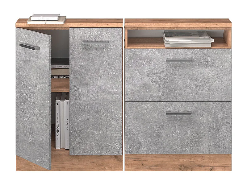 Meuble sous pente béton 120x46x81.6 r-line