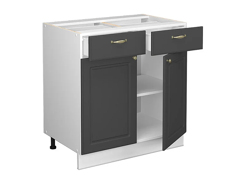 Mueble bajo de cocina antracita-oro 80x60x82 fame-line