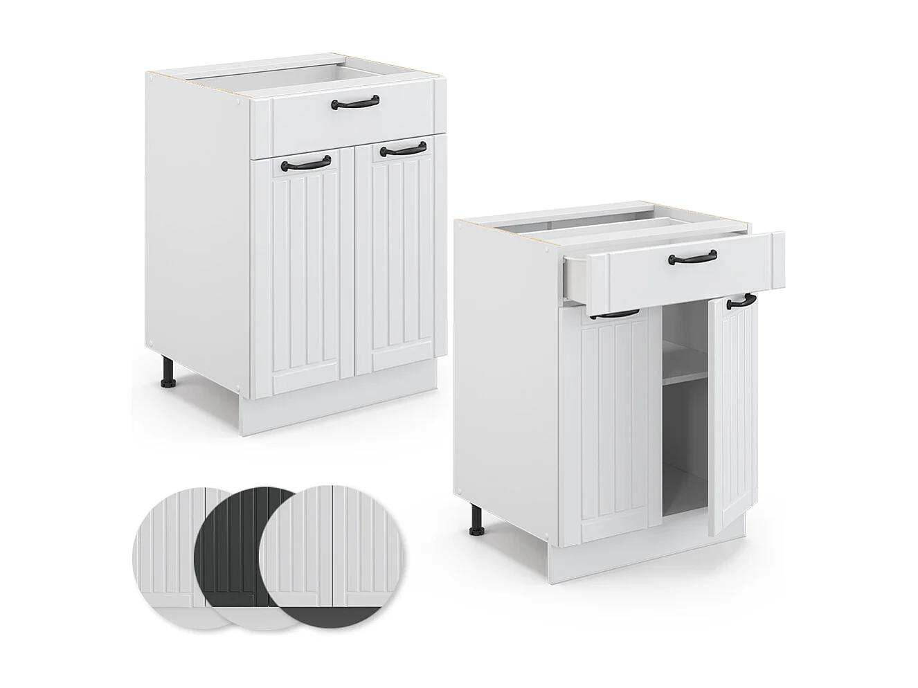 Mueble bajo de cocina blanco casa de campo 60x51.6x82 fame-line