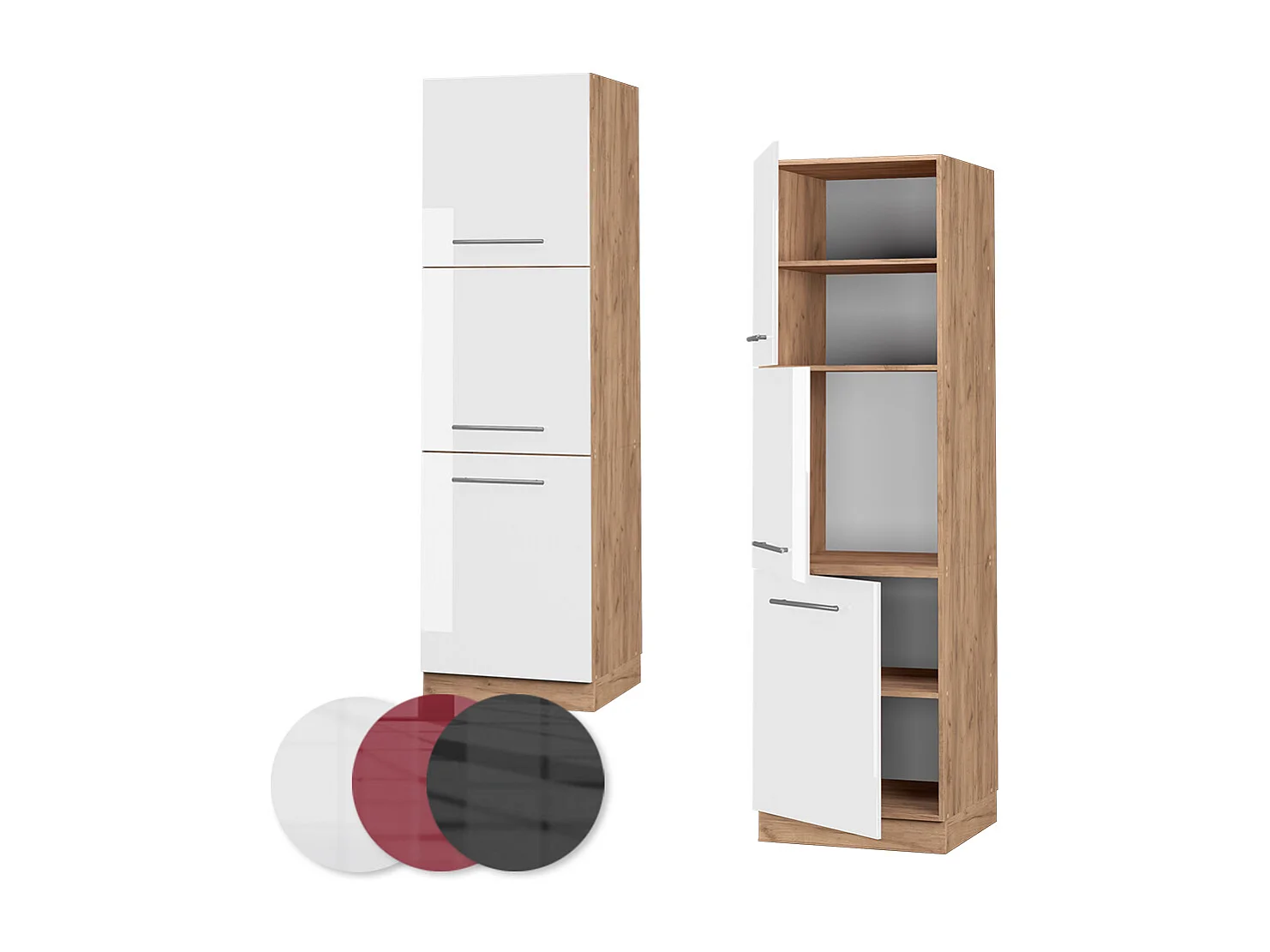 Armario para horno empotrado blanco alto brillo 60x58x206.8 fame-line