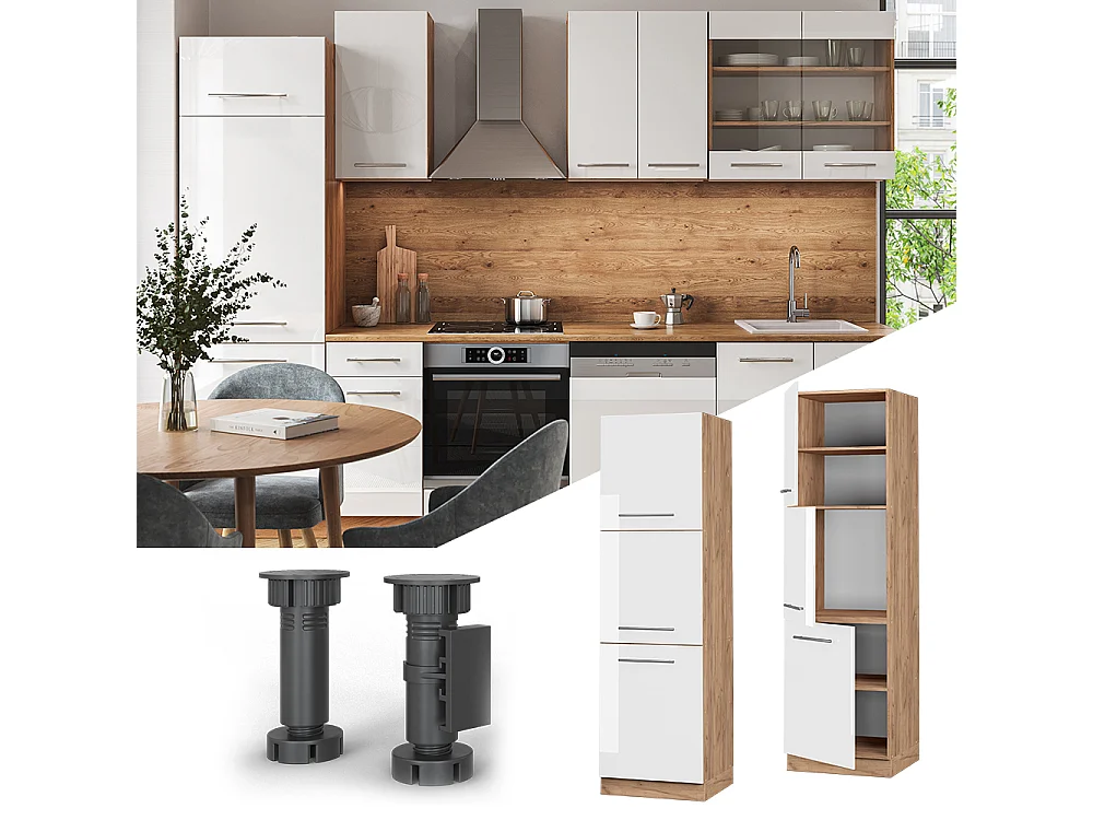 Meuble pour four blanc haute brillance 60x58x206.8 fame-line