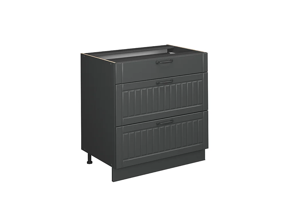 Kitchen base cabinet dark grey 80x60x82 fame-line