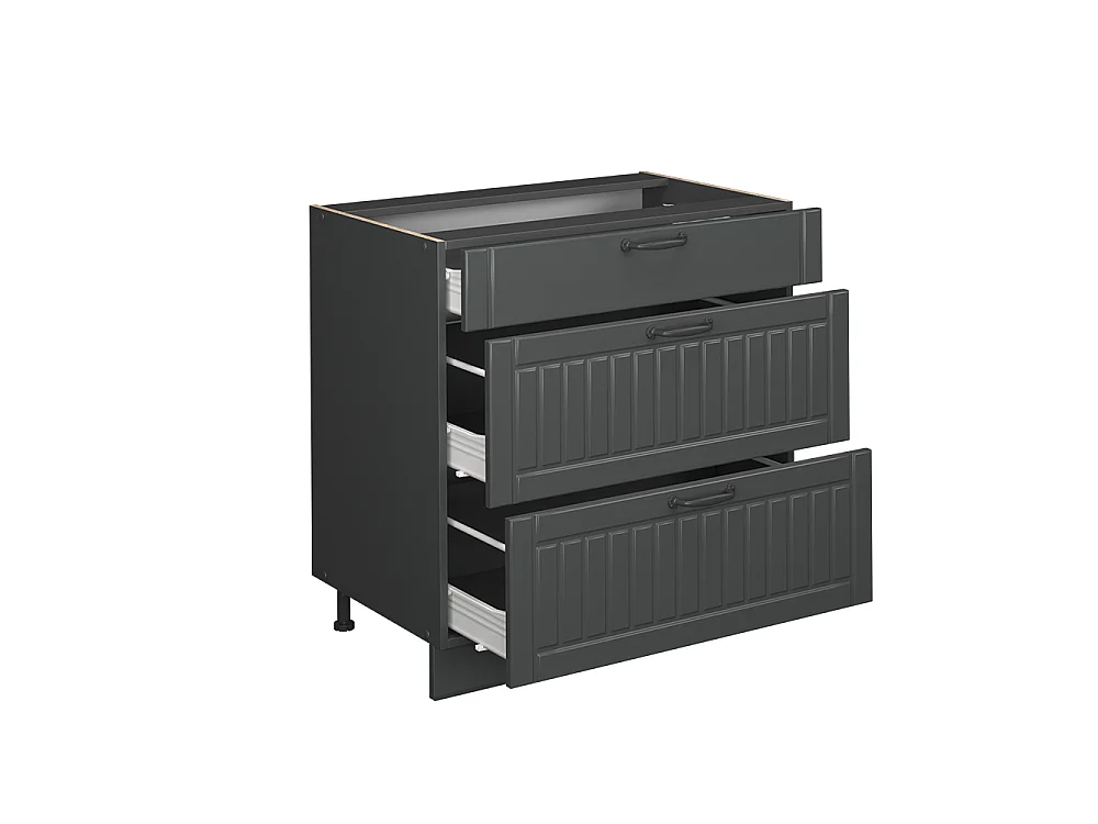 Kitchen base cabinet dark grey 80x60x82 fame-line