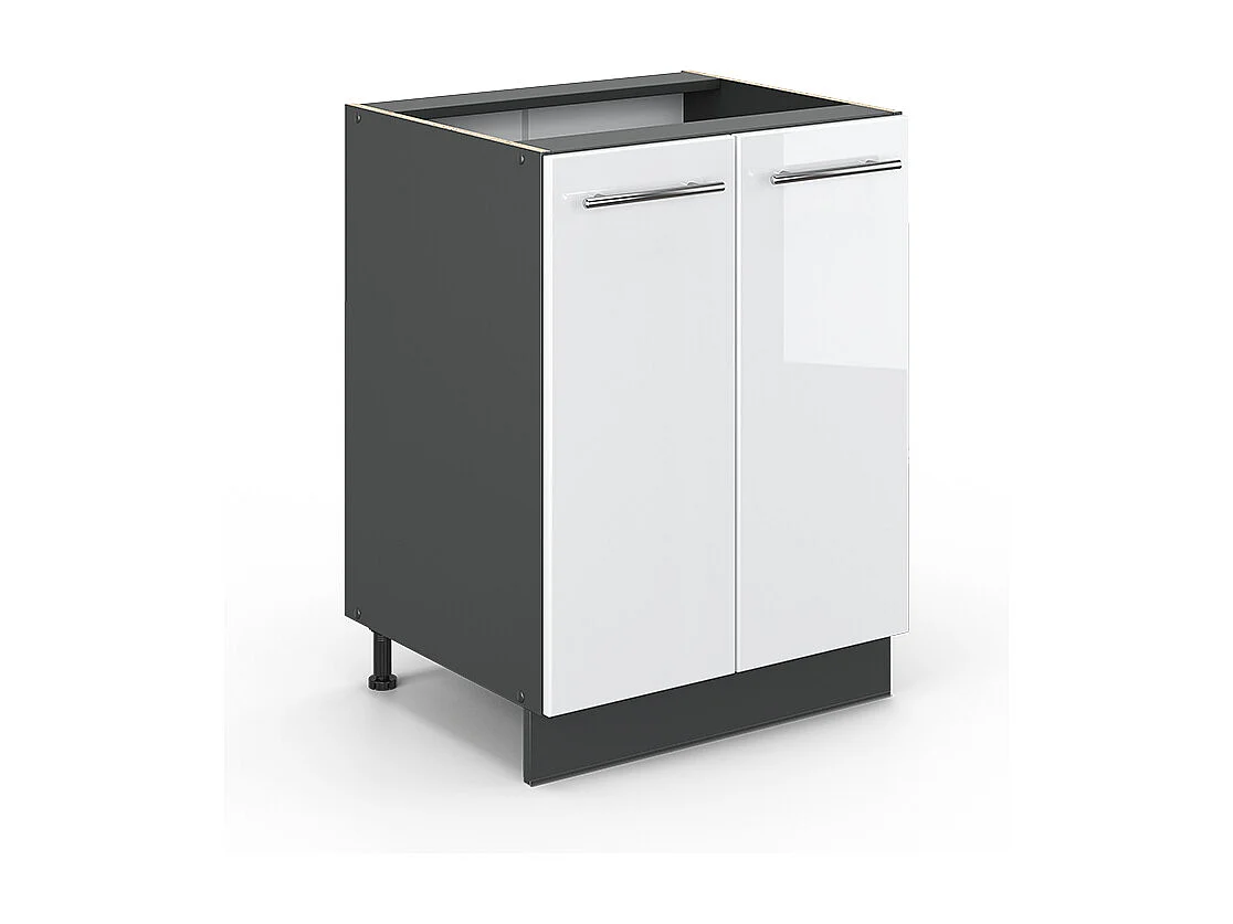Meuble bas de cuisine blanc haute brillance 60x51.6x82 fame-line