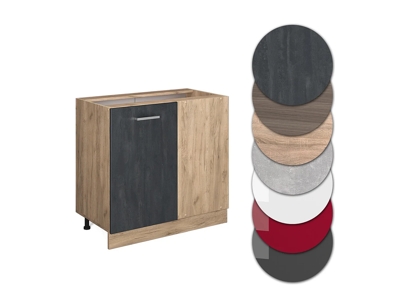 Mobile ad angolo cucina calcestruzzo nero 86x60x81.6 r-line