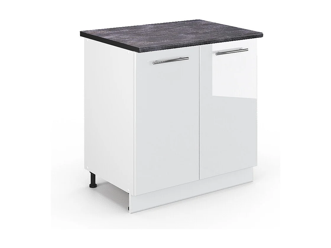 Meuble bas sous-évier blanc haute brillance 80x60x82 fame-line