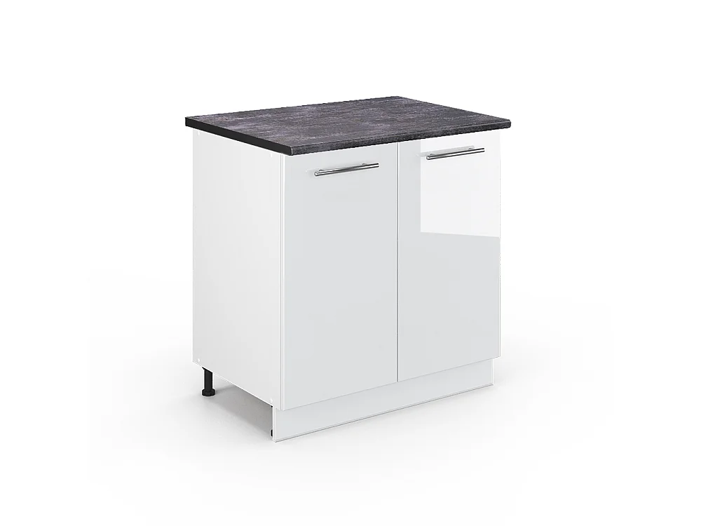 Meuble bas sous-évier blanc haute brillance 80x60x82 fame-line