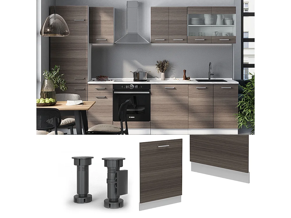 Façade de lave-vaisselle gris noble 60x1.6x81.8 r-line