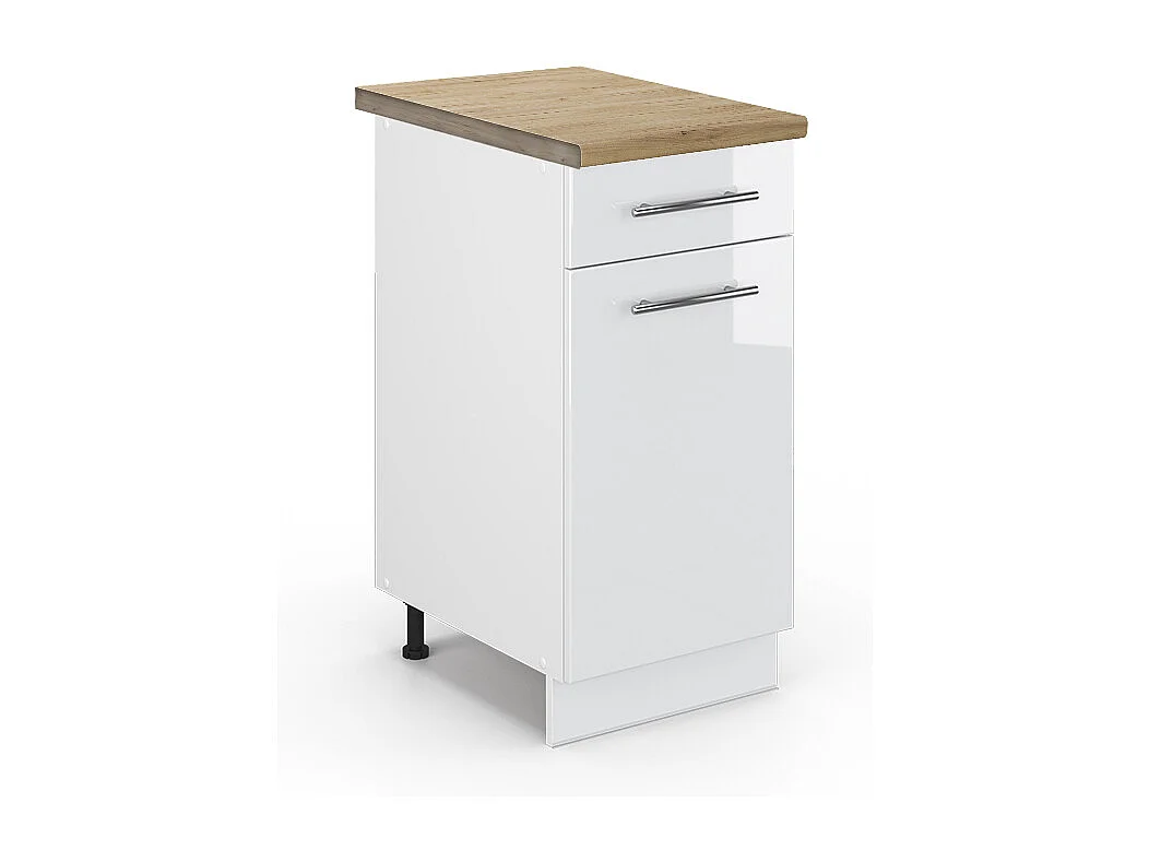 Meuble cuisine blanc haute brillance 40x60x82 fame-line