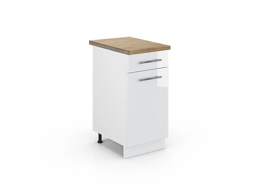 Meuble cuisine blanc haute brillance 40x60x82 fame-line