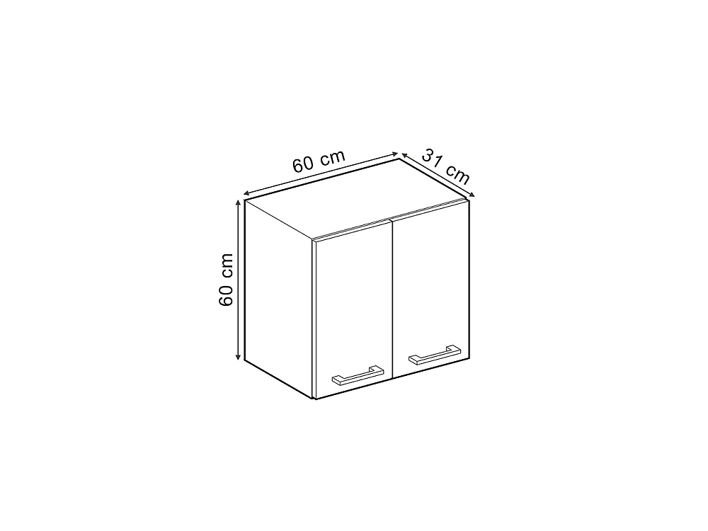 Wall cabinet black concrete 60x31x60 r-line