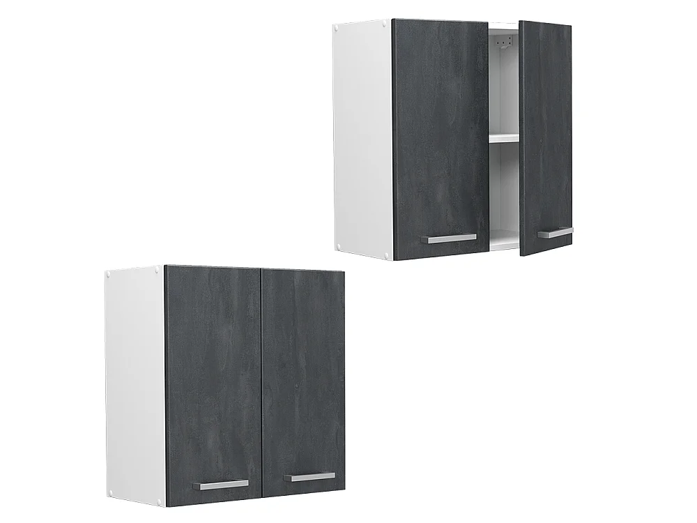 Wall cabinet black concrete 60x31x60 r-line
