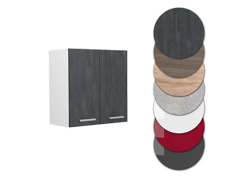 Wall cabinet black concrete 60x31x60 r-line