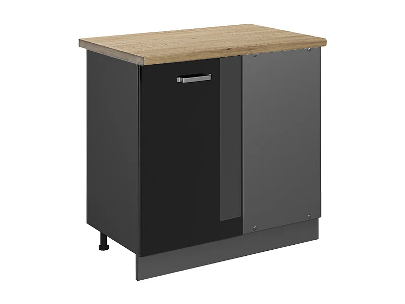 Armario de esquina negro brillo intenso 86x60x81.6 r-line