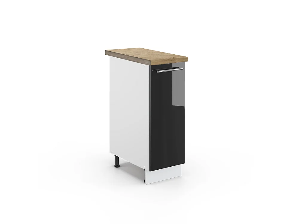 Meuble de cuisine anthracite haute brillance 30x60x82 fame-line